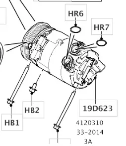 Air Conditioning Compressor EJ3219D629AC Discovery 2014-2018